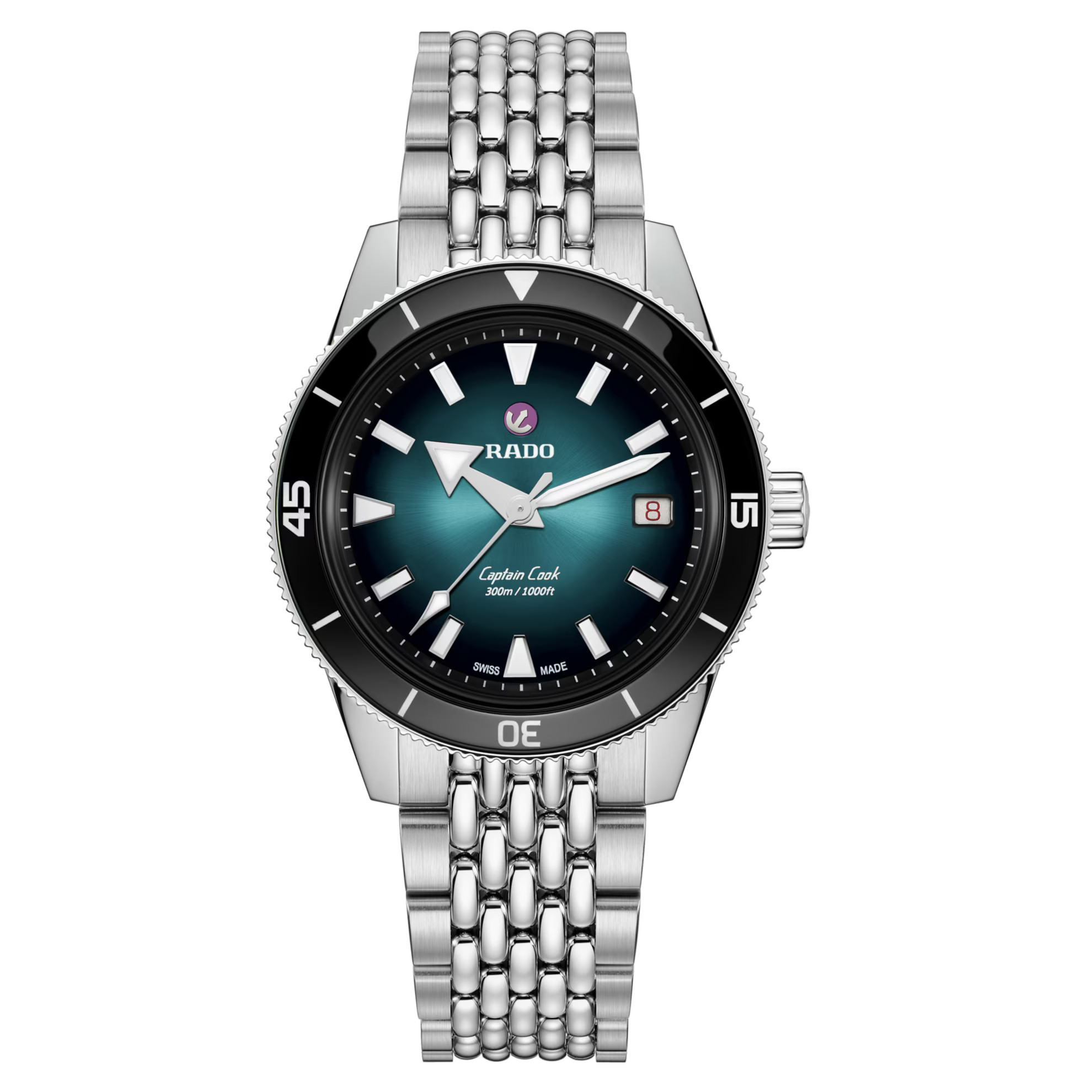 Rado Captain Cook Automatic Black & Turquoise Dial Men's Watch 39mm