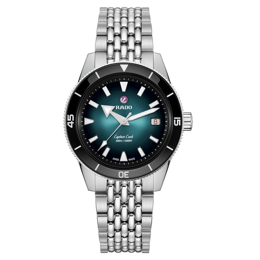 Rado Captain Cook Automatic Black & Turquoise Dial Men's Watch 39mm