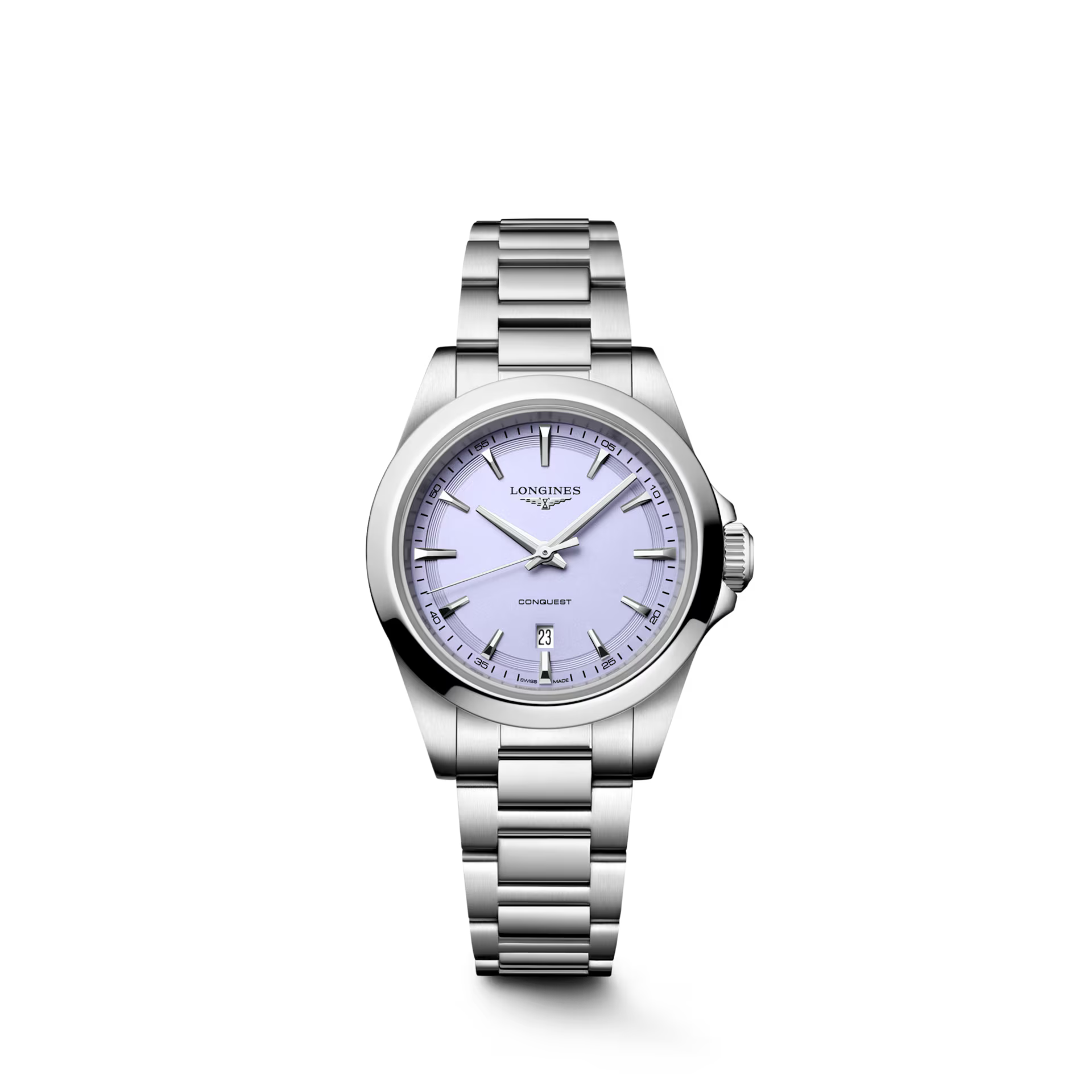 Longines Conquest Lavender Mauve Sandblasted Dial Women 30mm L33504026