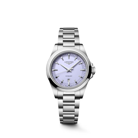 Longines Conquest Lavender Mauve Sandblasted Dial Women 30mm L33504026