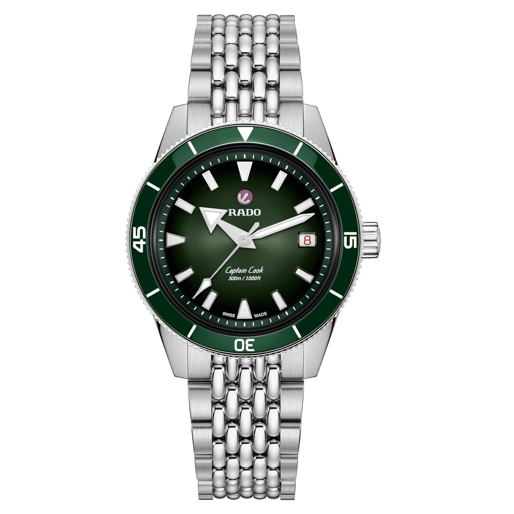 Rado Captain Cook Automatic Green Gradient Dial Watch 39mm