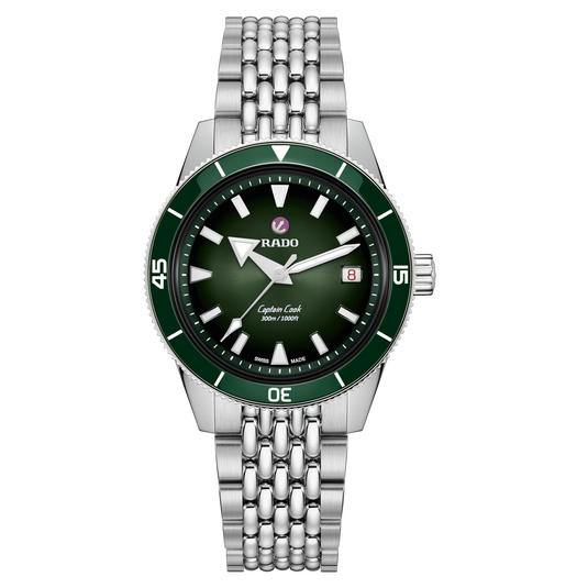 Rado Captain Cook Automatic Green Gradient Dial Watch 39mm