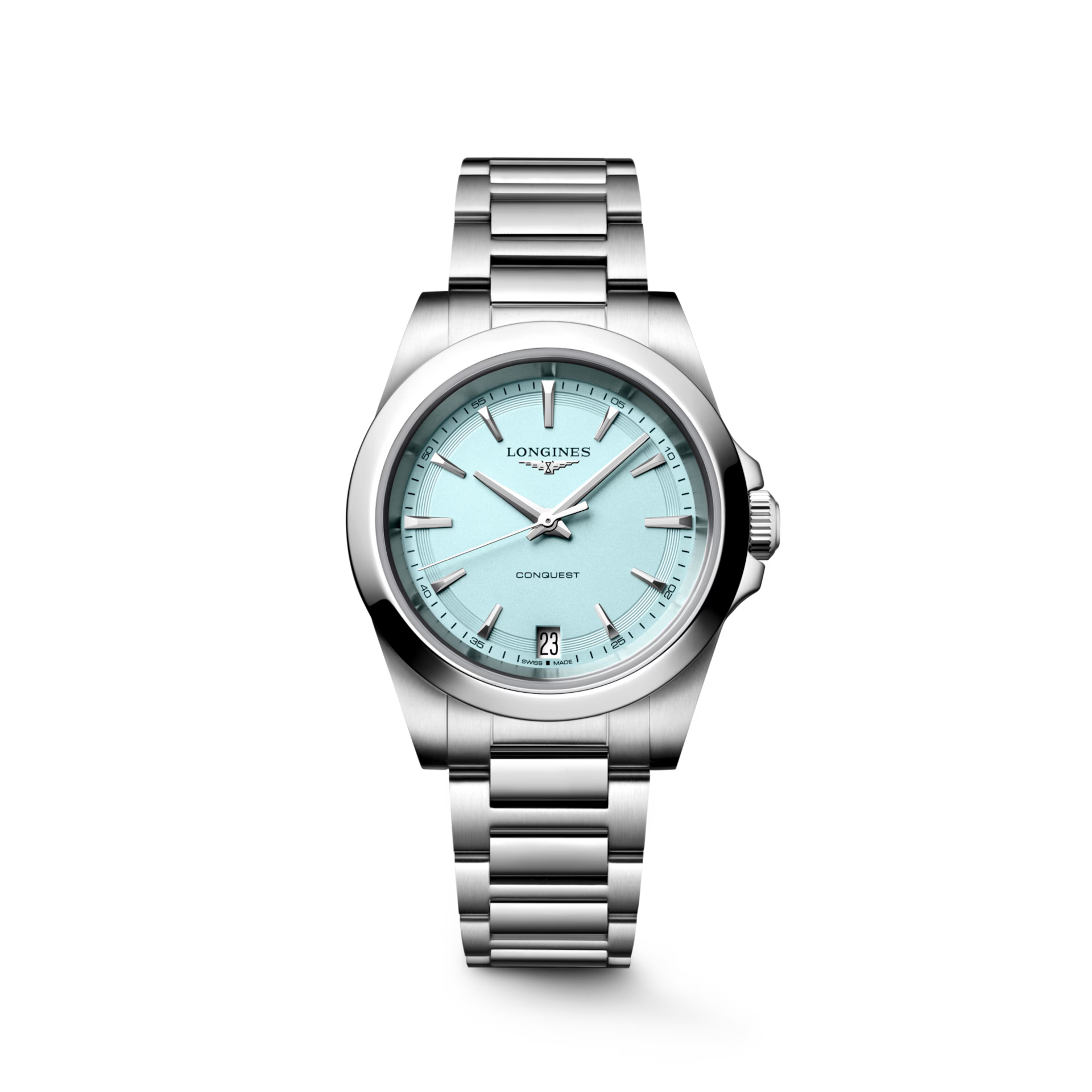 Longines Conquest Mint Blue Sandblasted Dial Women 34mm L34604926