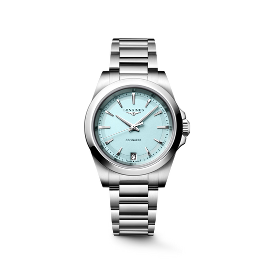 Longines Conquest Mint Blue Sandblasted Dial Women 34mm L34604926