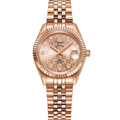 Alexandre Christie Rose Gold Dial Women 32mm 5014LDBRGLN