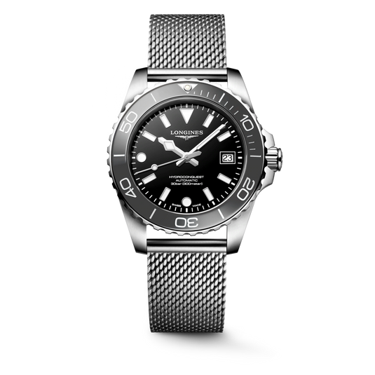 Longines HydroConquest Black Lacquered Polished Dial Men 39mm L37794706