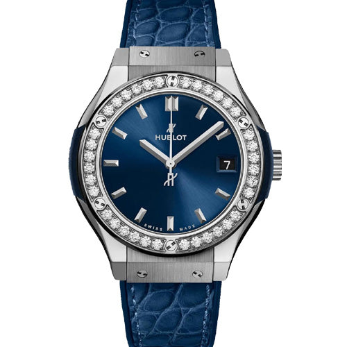 Hublot Classic Fusion Blue Dial Women 33mm 581.NX.7170.LR.1104