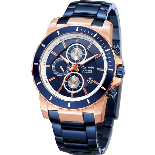 Alexandre Christie Blue Dial Men 44mm 6141MCBURBU