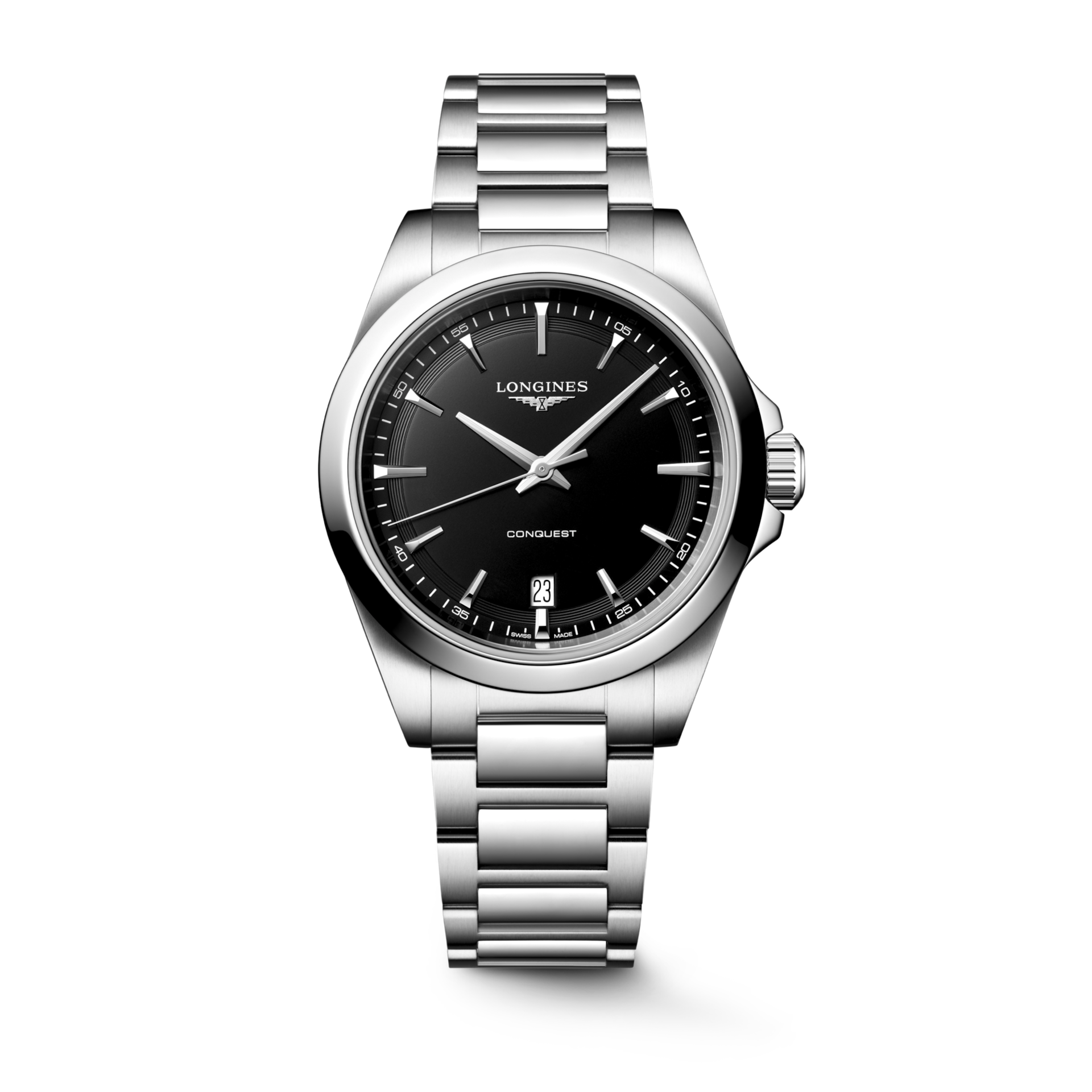 Longines Conquest Black Sandblasted Dial Men 38mm L37504526