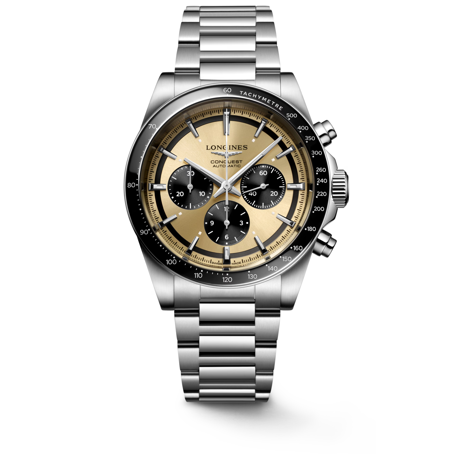 Longines Conquest Chronograph Sunray Gilt Dial Men 42mm L38354326