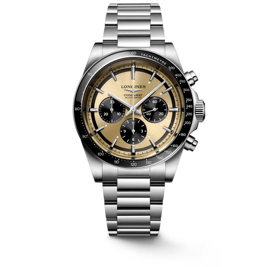 Longines Conquest Chronograph Sunray Gilt Dial Men 42mm L38354326