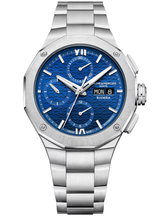 Baume & Mercier Riviera Blue, Satine, Sunray Dial 41mm Men M0A10826