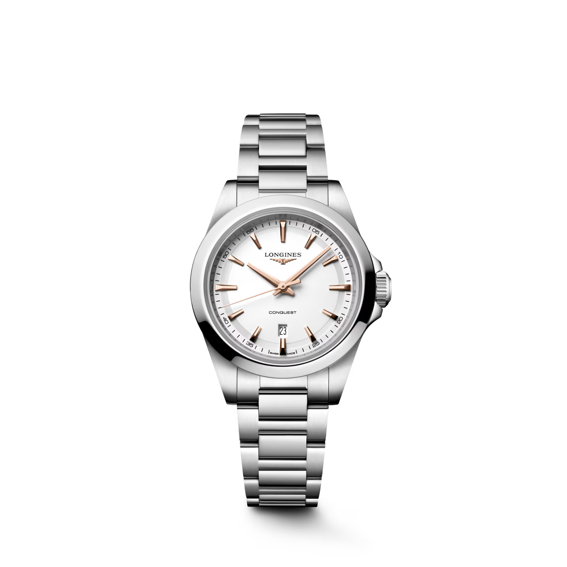 Longines Conquest White Sandblasted Dial Women 30mm L33504186
