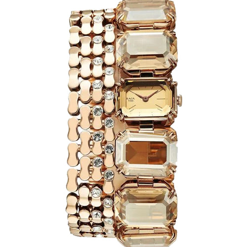 Titan Raga Cocktails Quartz Analog Rose Gold Dial Stainless Steel Strap Watch For Women 18mm 95319WM01