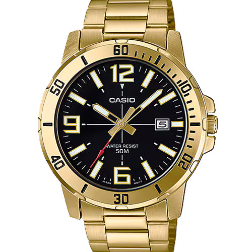 Casio Enticer MTP-VD01 series Black Dial Men 45mm A1367 MTP-VD01G-1BV