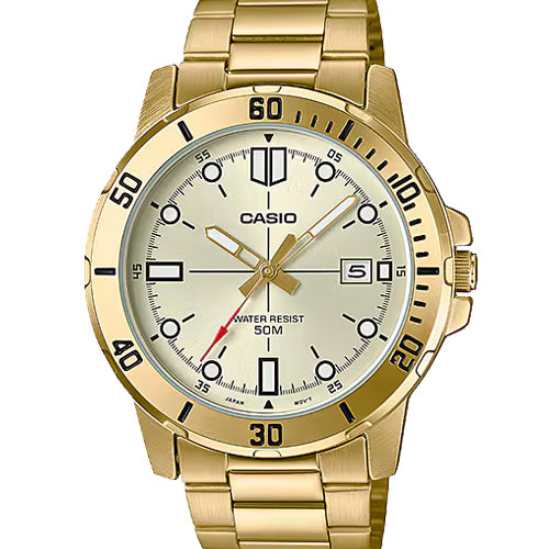 Casio Enticer MTP-VD01 series Gold Dial Men 45mm A1368 MTP-VD01G-9EV