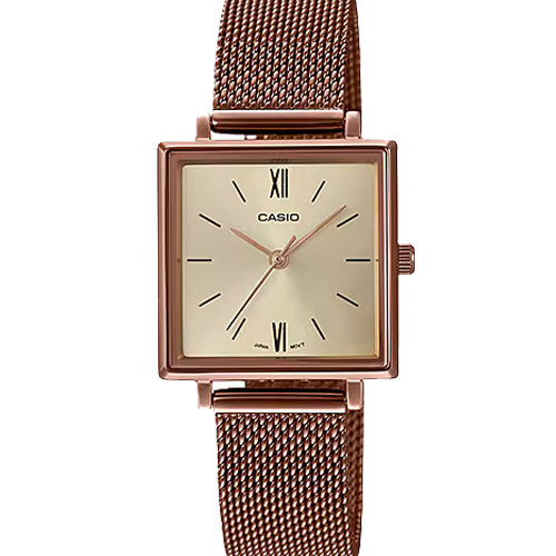 Casio Enticer LTP-E155 series Rose Gold Dial Women 25mm A1548 LTP-E155MR-9B