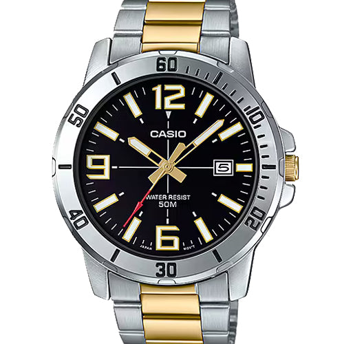 Casio Enticer MTP-VD01 series Black Dial Men 45mm A1735 MTP-VD01SG-1BV