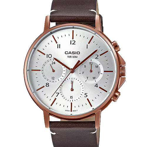 Casio Enticer MTP-E321 series White Dial Men 44.7mm A1850 MTP-E321RL-5AV