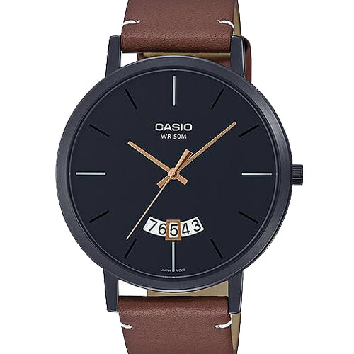 Casio Enticer Black Dial Men 43mm A1868 MTP-B100BL-1EV