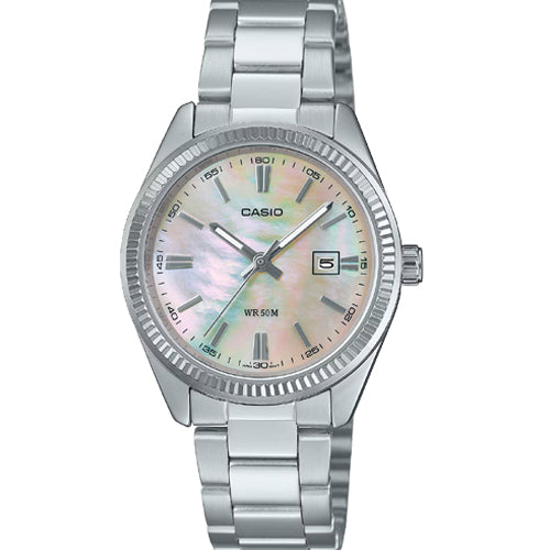 Casio Enticer Standard White Mother of Pearl Dial Men 30.2mm A2364 LTP-1302DS-4AV