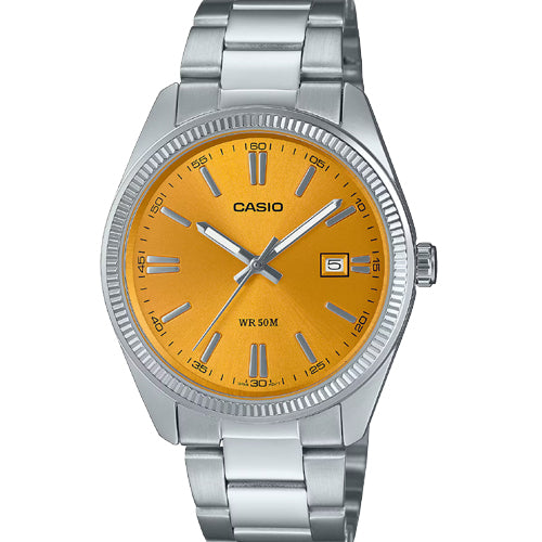 Casio Enticer Yellow Dial Men 38.5mm A2369 MTP-1302PD-9AV