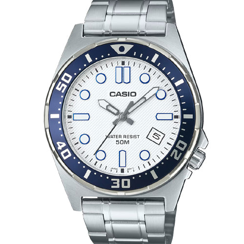 Casio Enticer Standard White Dial Men 43.6mm A2379 MTD-135D-7AV