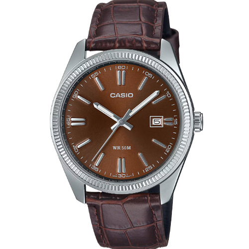 Casio Enticer Brown Dial Men 38.5mm A2397 MTP-1302PL-5AV