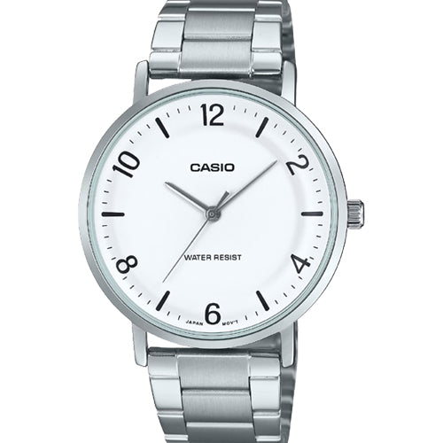 Casio Enticer Standard White Dial Men 40mm A2407 MTP-VT03D-7B