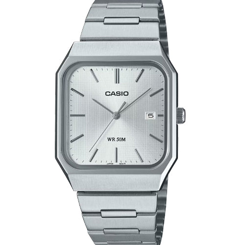 Casio Enticer Standard Silver Dial Men 32.5mm A2468 MTP-B185D-7AV