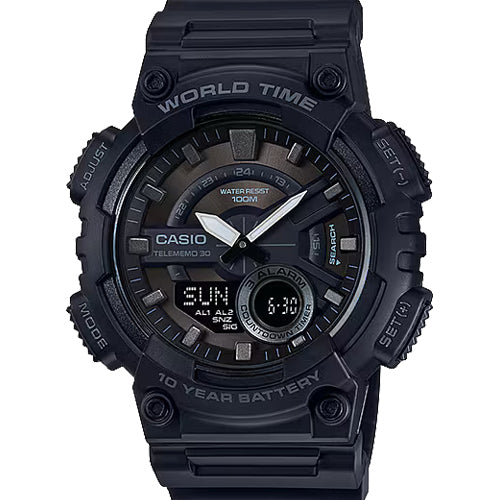 Casio Youth AEQ-110 series Black Dial Men 48.2mm AD218 AEQ-110W-1BV