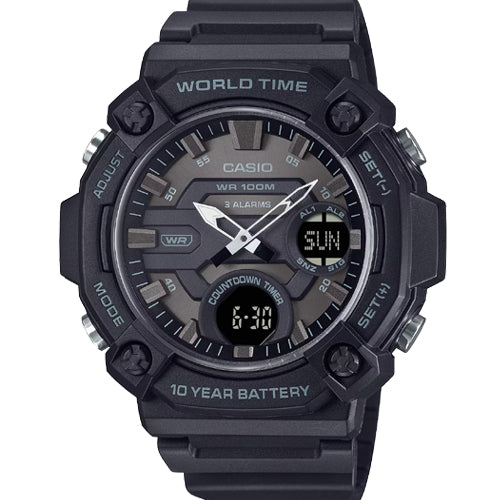 Casio Youth Standard Black Dial Men 52.2mm AD285 AEQ-120W-1BV