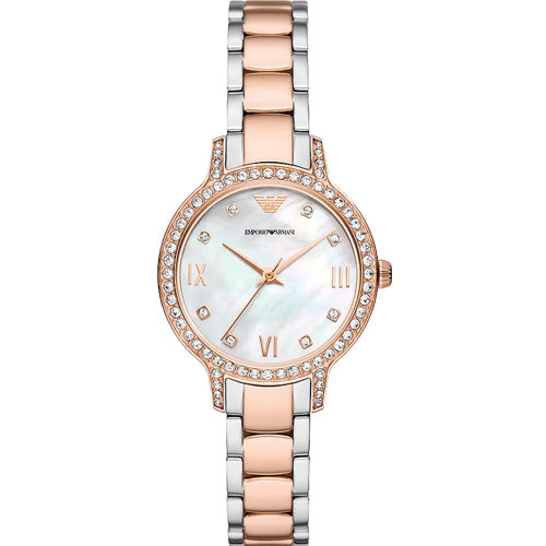 Emporio Armani Cleo White Mother-Of-Pearl Dial Women 32mm