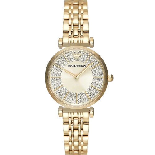 Emporio Armani Gianni T-Bar Gold Dial Women 32mm AR11608