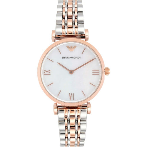 Emporio Armani Gianni T-Bar White Mother-Of-Pearl Dial Women 32mm AR1683