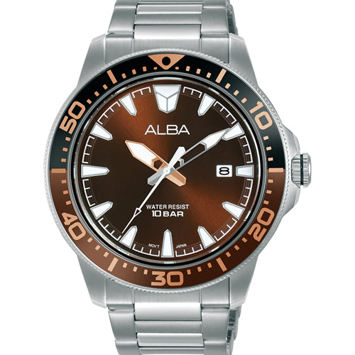Alba Active Brown Dial Men 44mm AS9T91X1