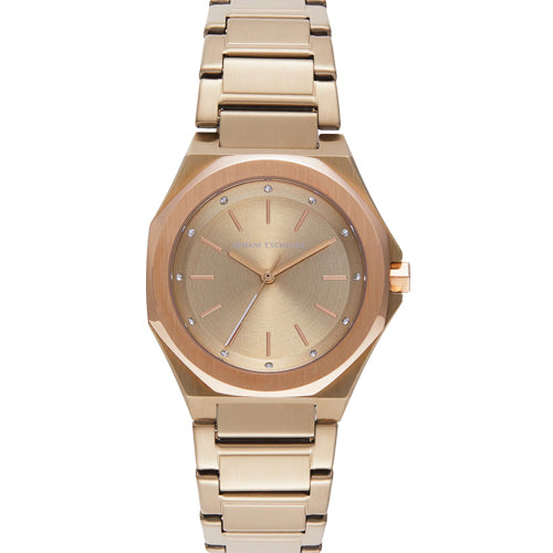 Armani Exchange Andrea  Gold Dial Women 34mm AX4616