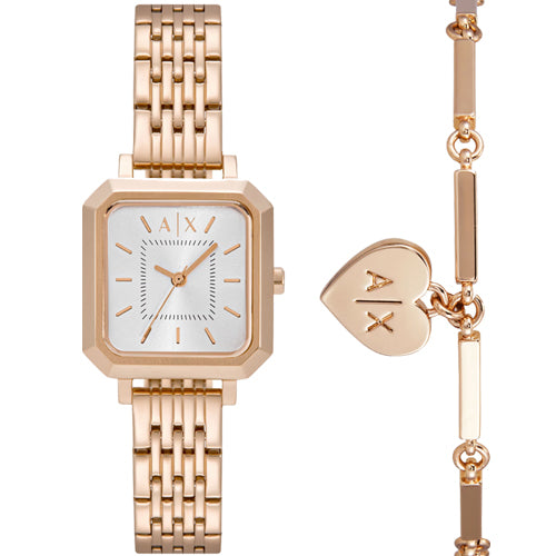 Armani Exchange Leila  Silver Dial Women 27mm AX7164SET