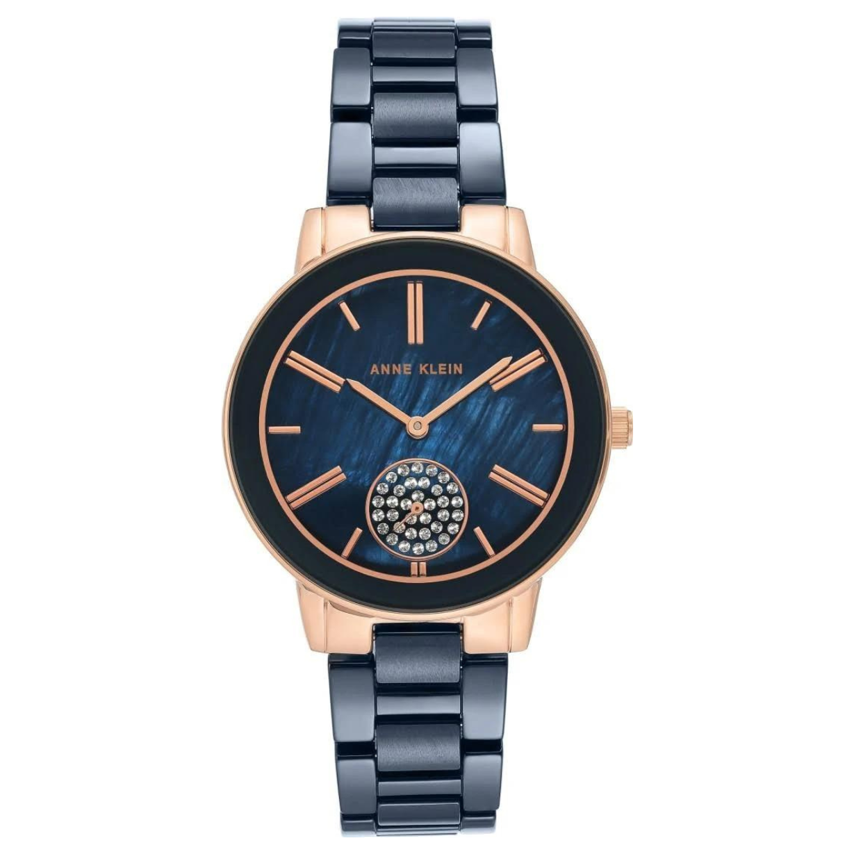 Anne Klein Ceramics Blue Dial Women 42mm