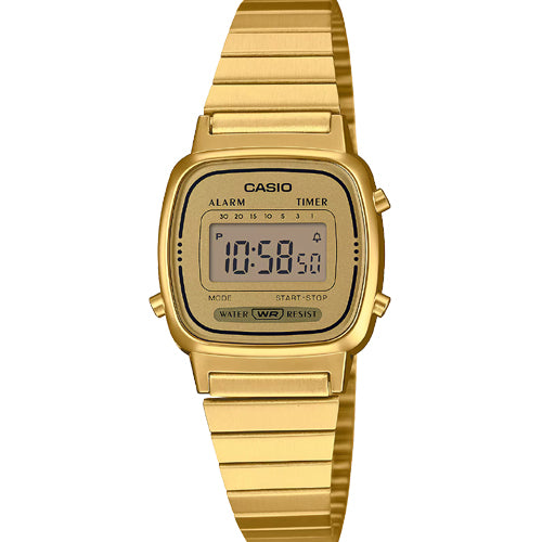 Casio Vintage Gold Dial Men 24.6mm D343 LA670WGA-9