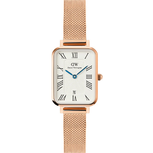 Daniel Wellington Quadro Melrose Roman Numerals Date White Dial Women 20*26mm DW00100860