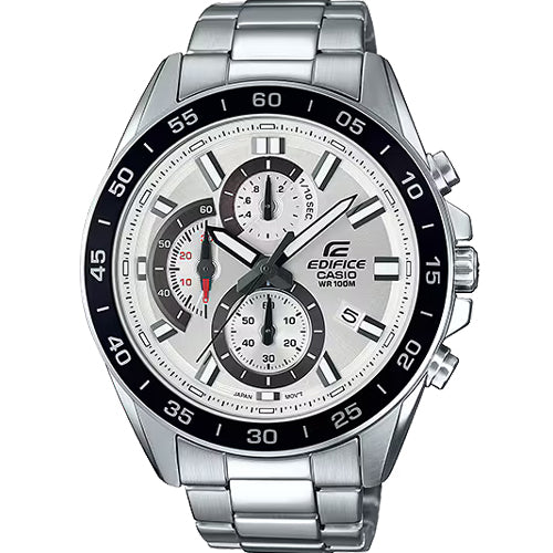 Casio Edifice Standard Chronograph Silver Dial Men 47mm ED556 EFV-550D-7AV