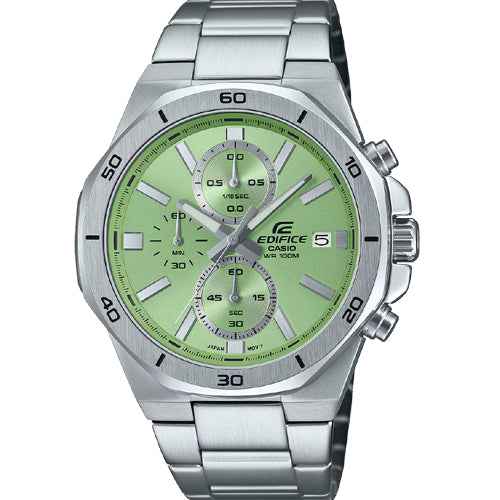 Casio Edifice Standard Chronograph Green Dial Men 44.3mm ED637 EFV-640D-3AV