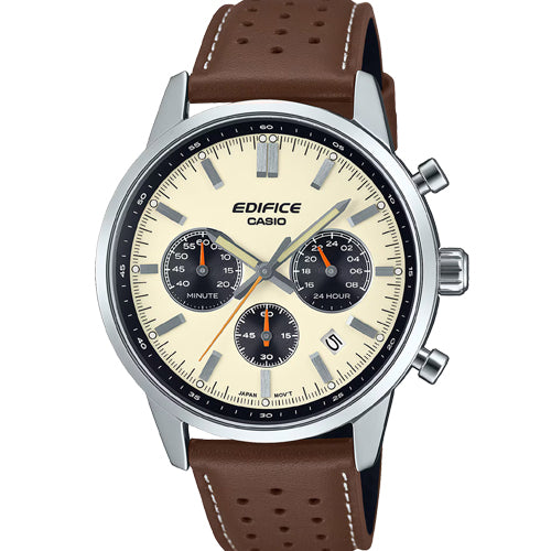 Casio Edifice Standard Chronograph Cream Dial Men 40.5mm ED657 EFR-575L-7A