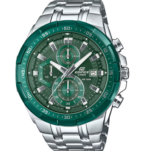 Casio Edifice Chronograph Green Dial Men 49.5mm ED675 EFR-539DE-3AV
