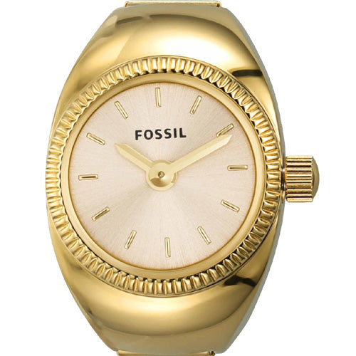 Fossil Ring Gold Dial Unisex 15mm