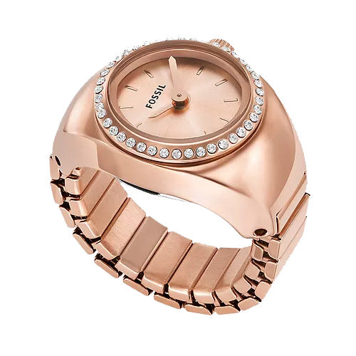 Fossil Ring Rose Gold Dial Unisex 15mm ES5320