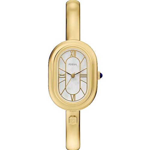 Fossil Sloan Bangle White Mother-Of-Pearl Dial Women 25mm ES5444