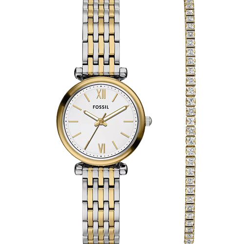 Fossil Carlie Silver Dial Women 28mm ES5450SET
