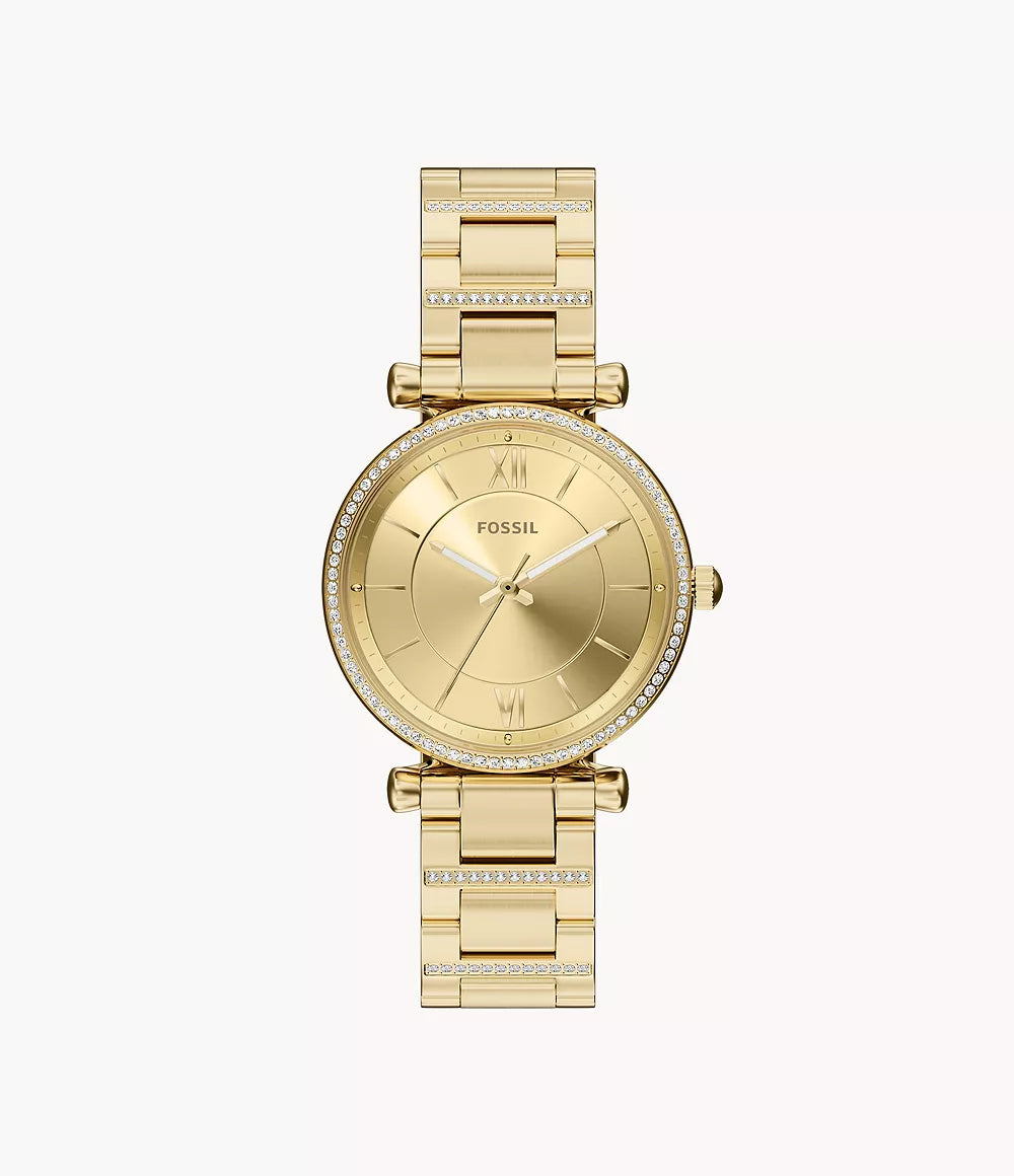 Fossil Carlie Gold Dial Women ES5465 35mm